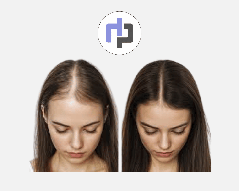 femme cheveux clairsemé