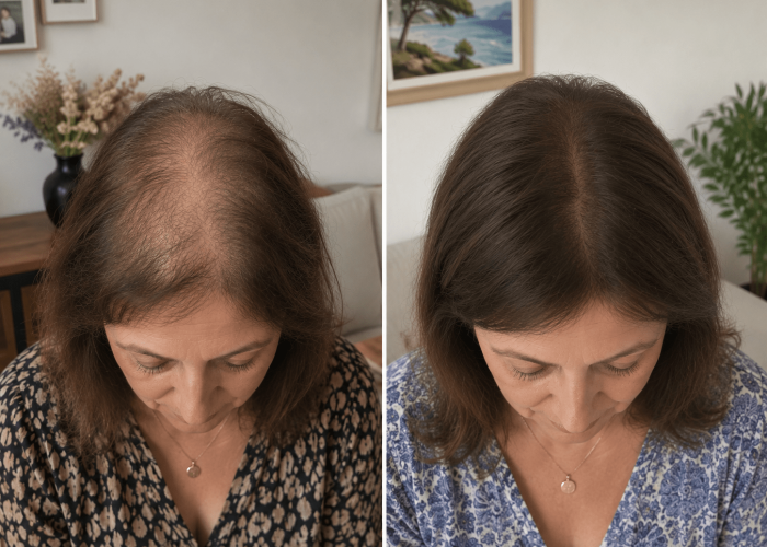 avant apres femme tricopigmentation