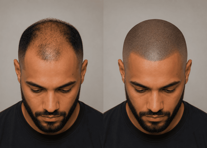 homme tricopigmentation avant apres